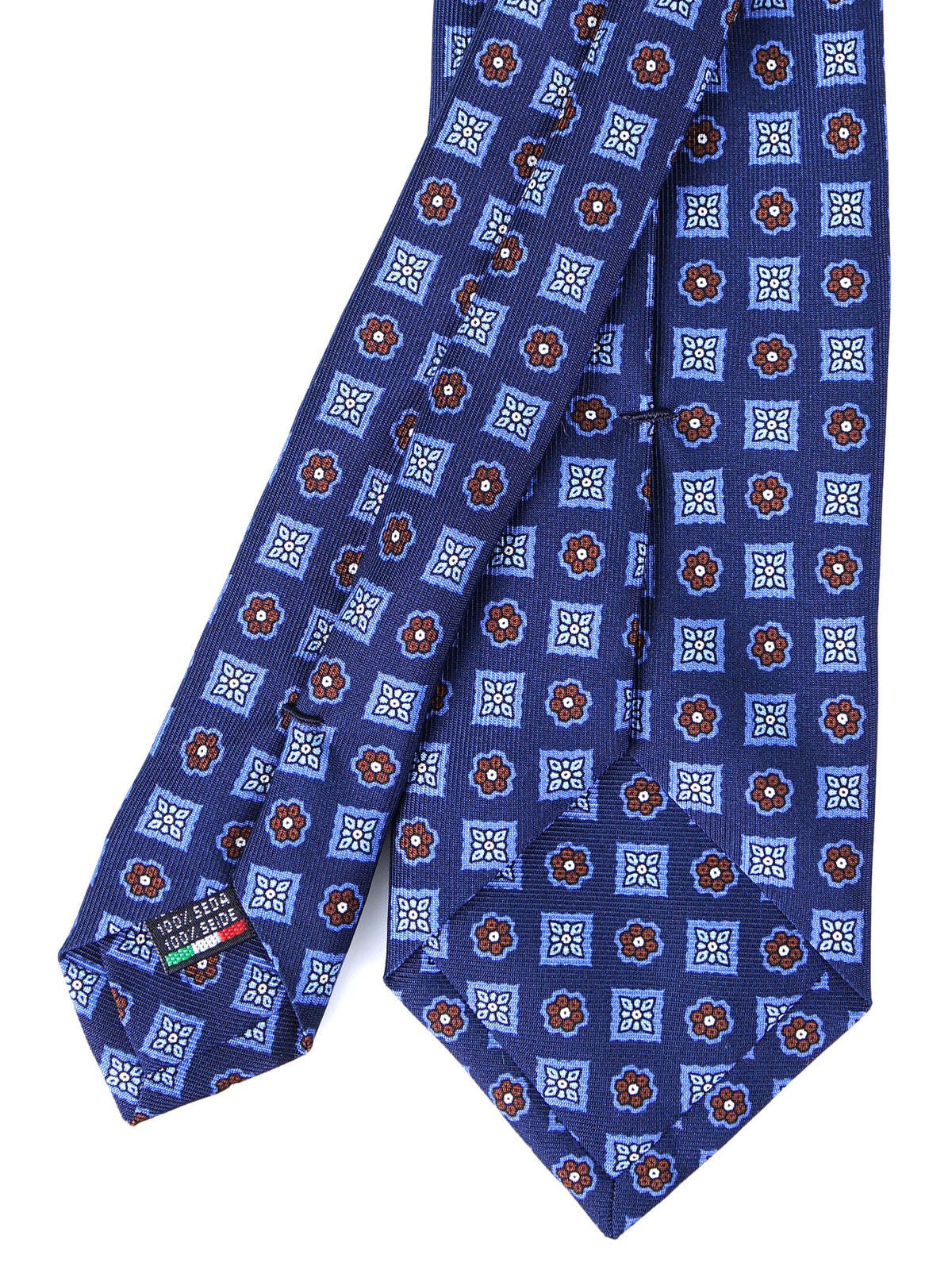 SALFRIEL 3-fold tie in navy blue madder silk