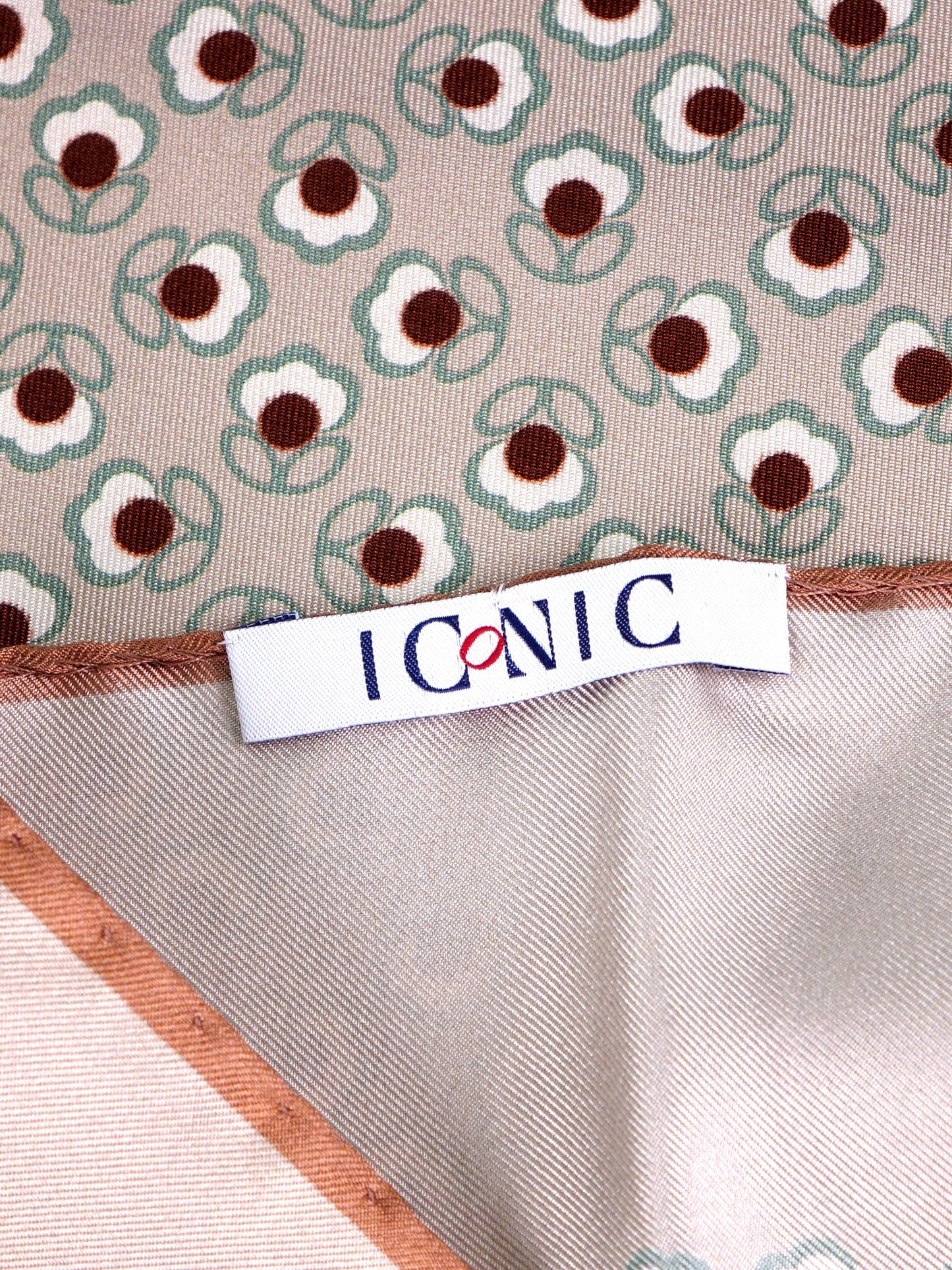 SAME beige printed silk foulard