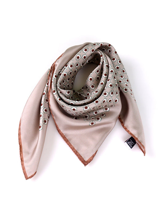 SAME beige printed silk foulard