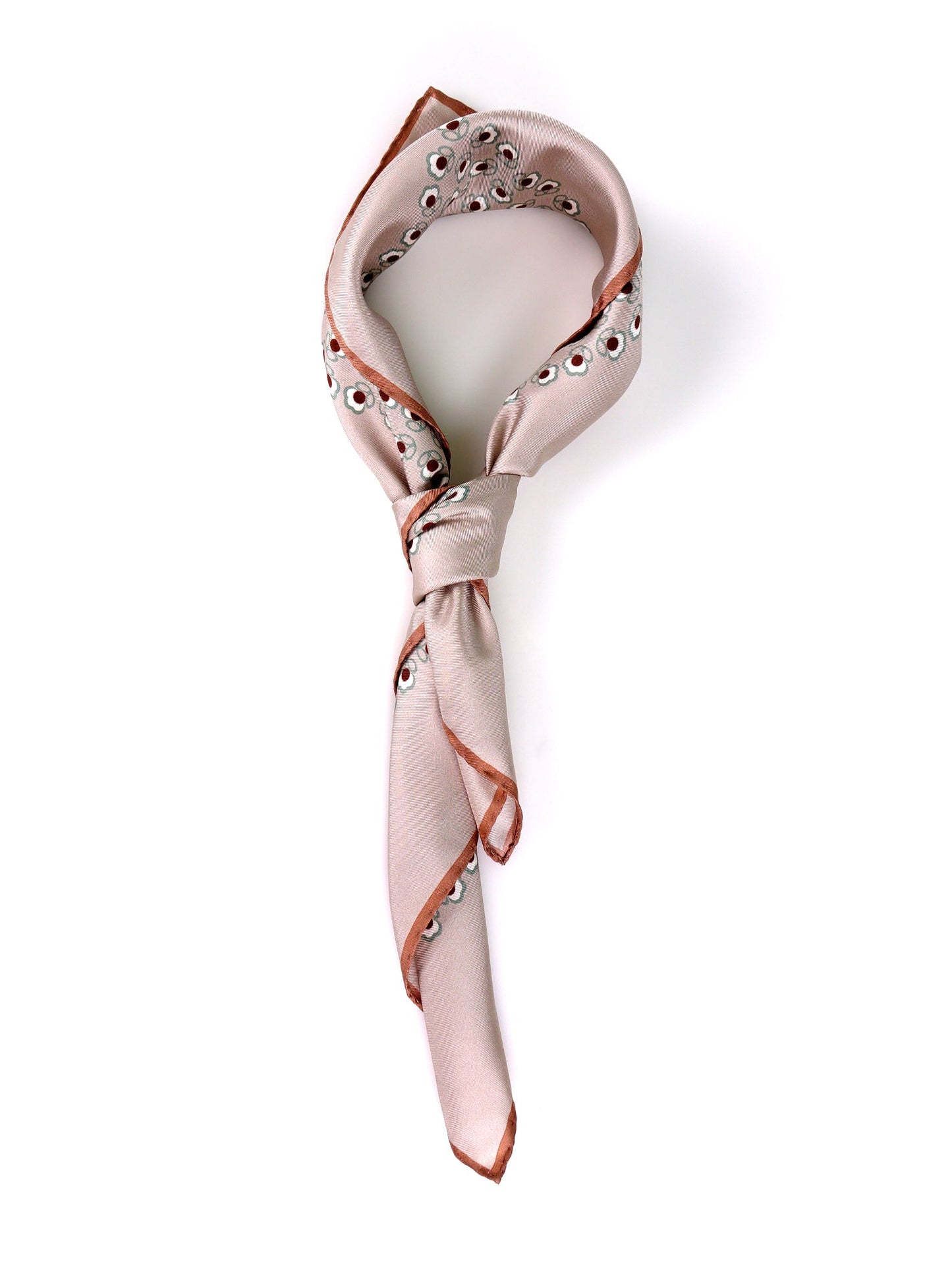 SAME beige printed silk foulard