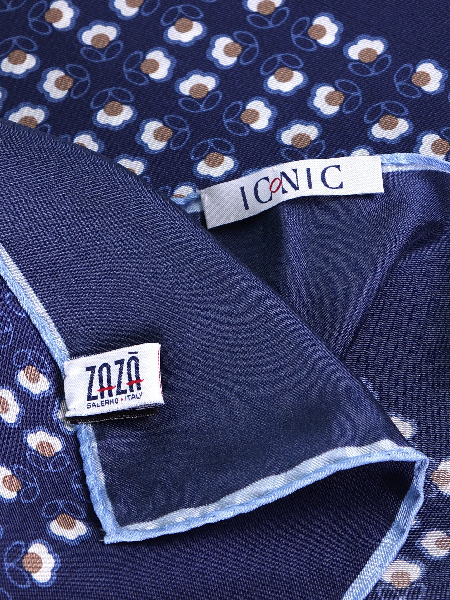 SAME blue printed silk foulard