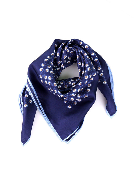 SAME blue printed silk foulard
