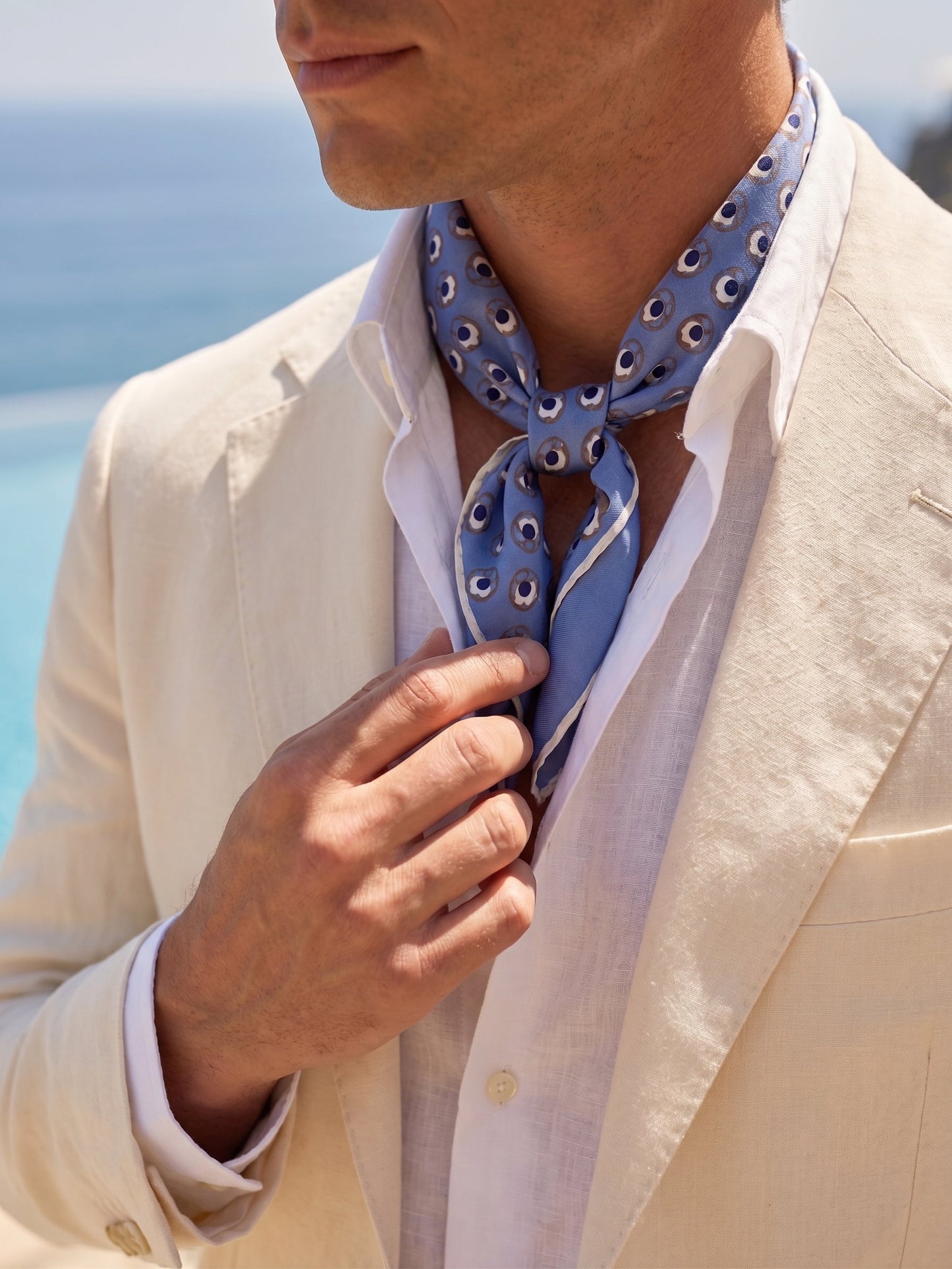 SAME light blue printed silk foulard
