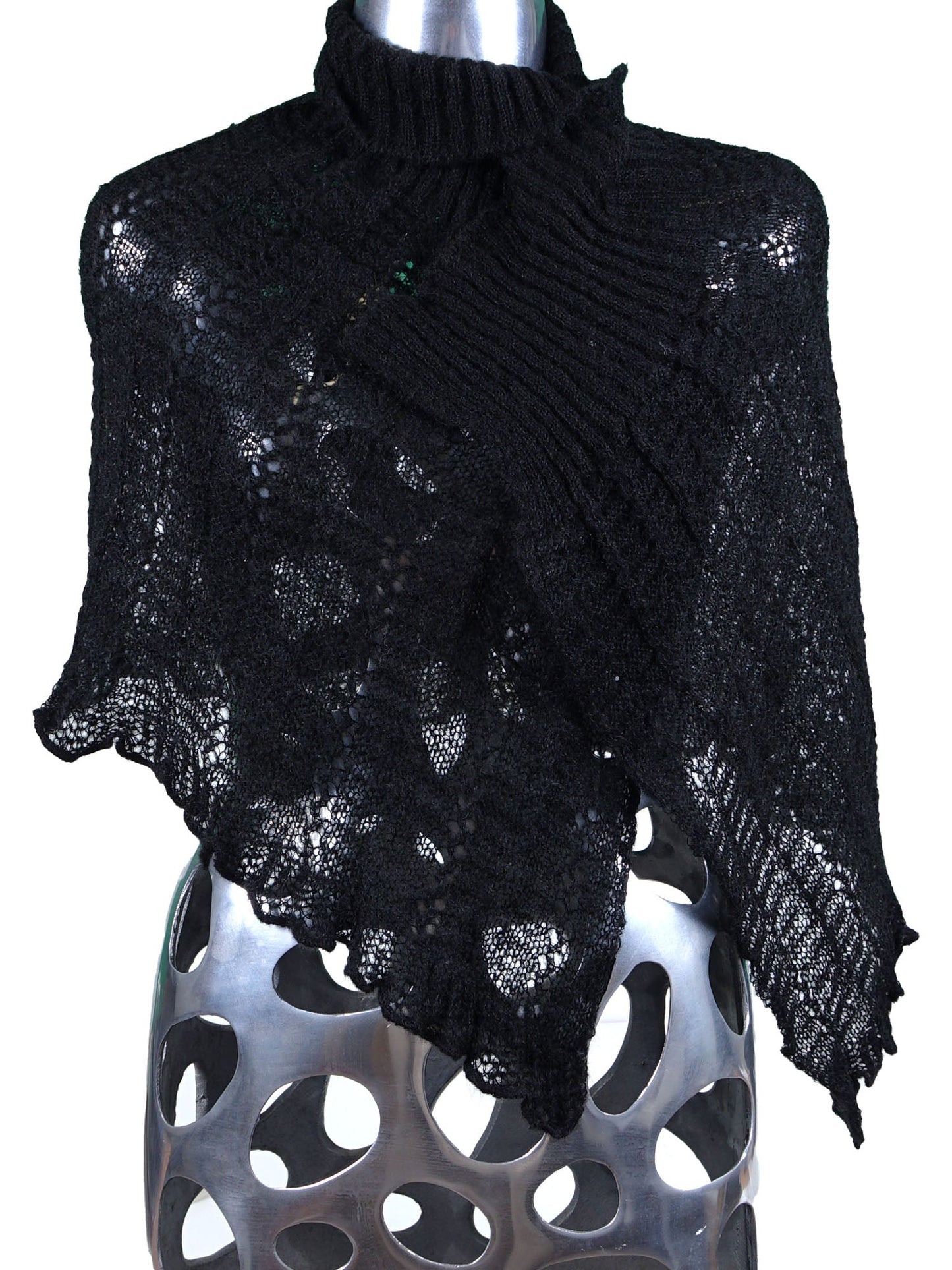 Black Wool/Polyamide Cape FABULA