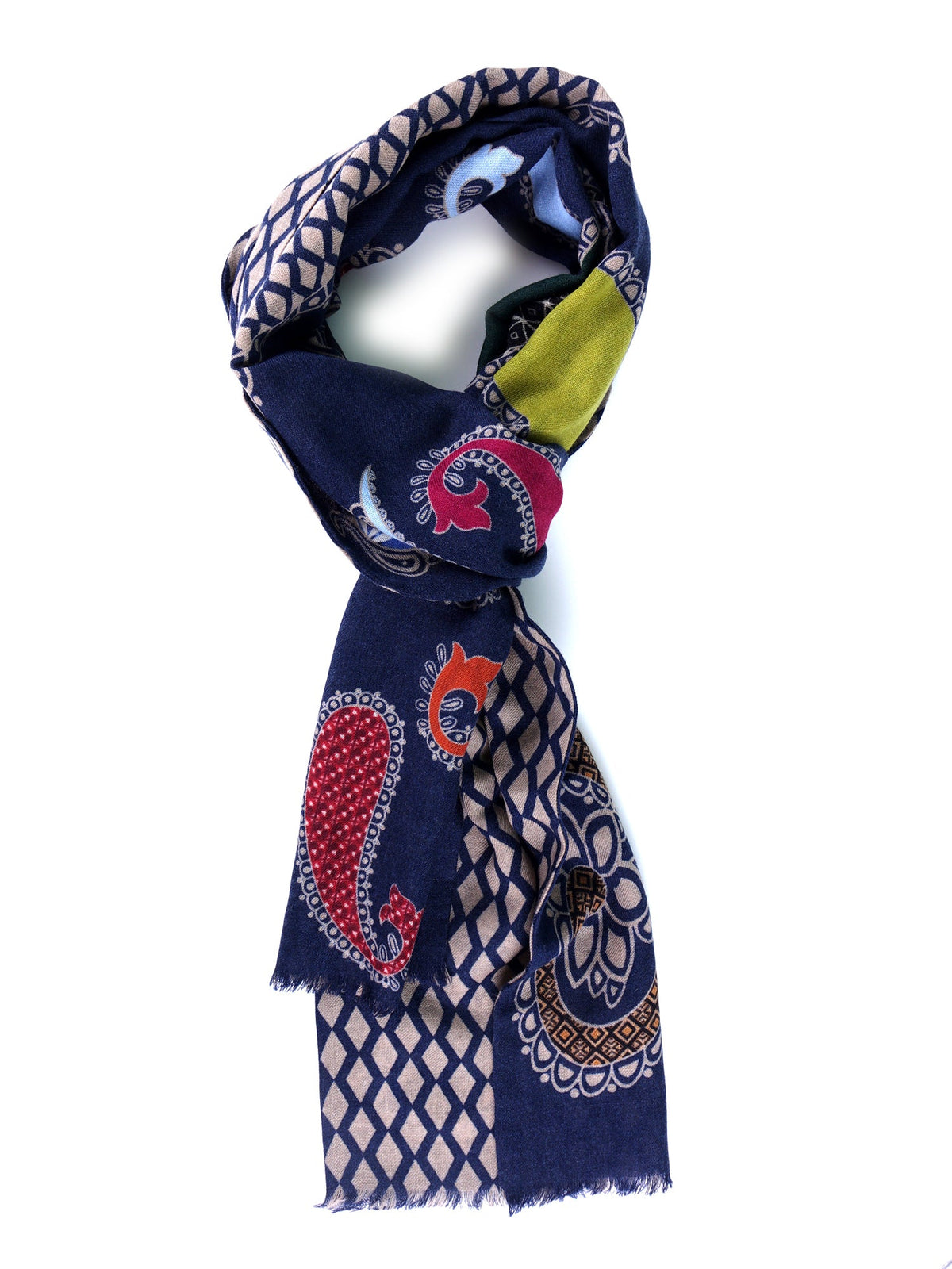LUSILA Blue pure wool scarf