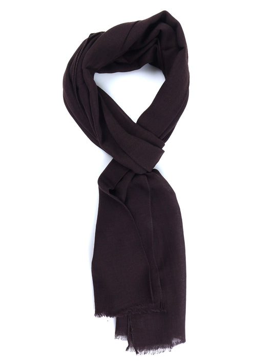 Dark Brown Wool/Silk Scarf SIENNA