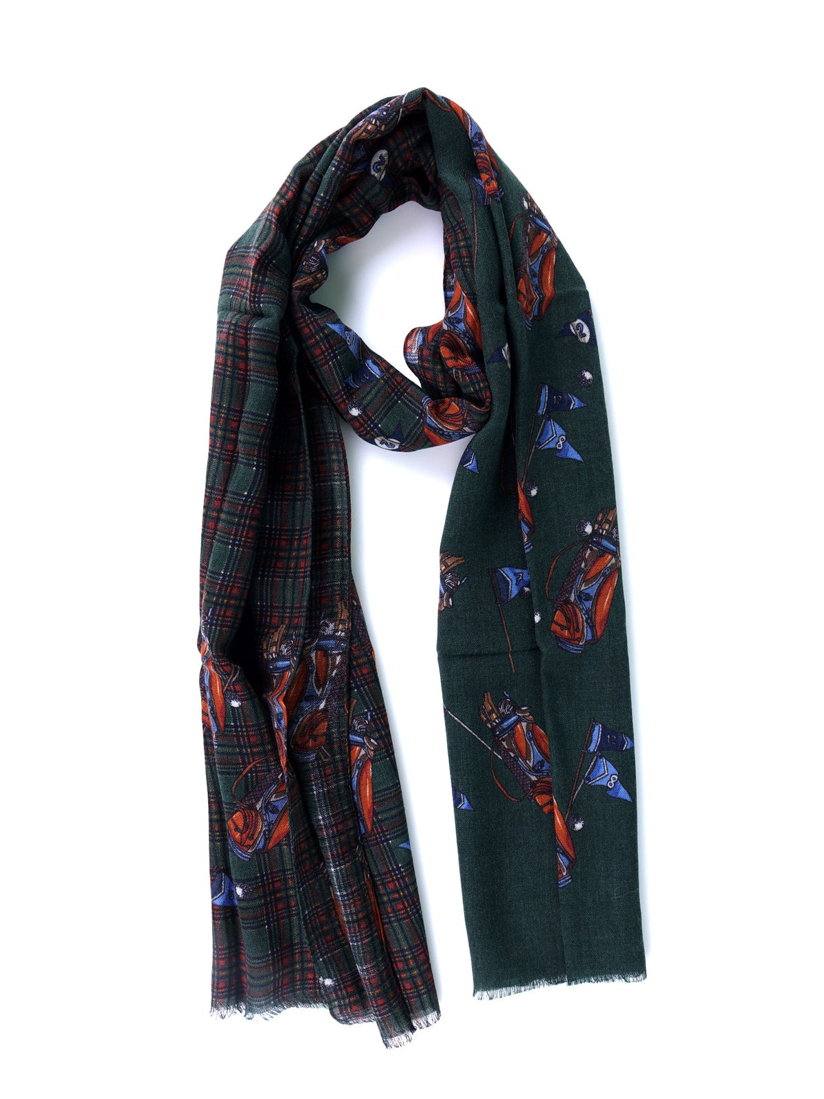 Pure Wool GOLF Green Scarf
