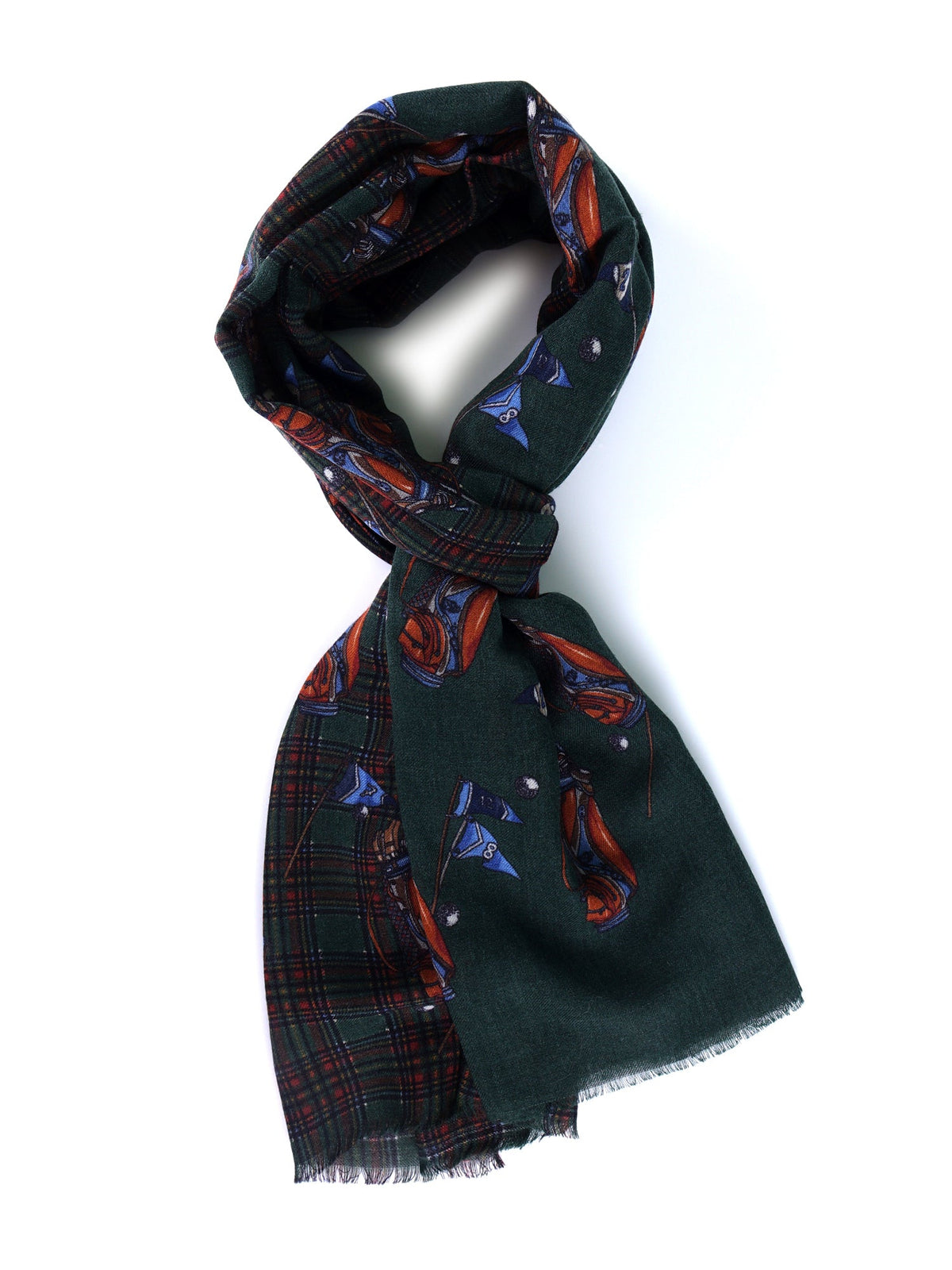Pure Wool GOLF Green Scarf