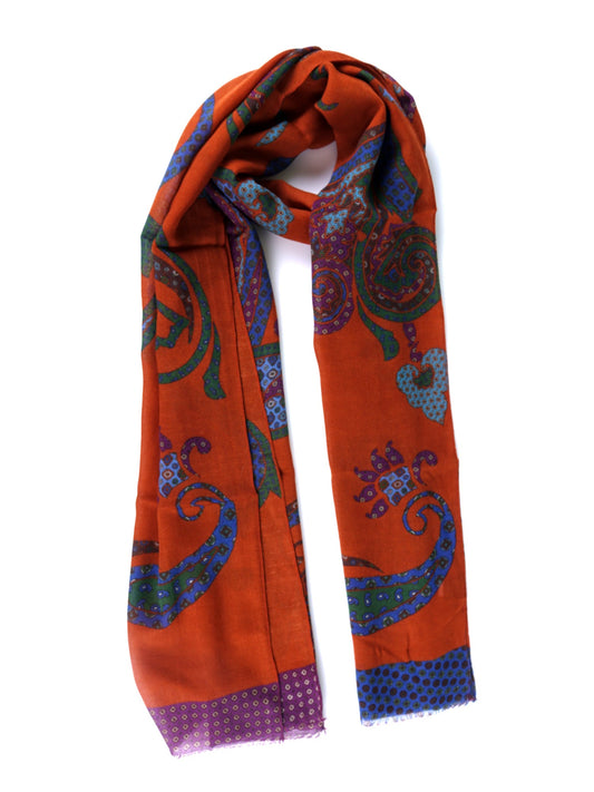 LADIES Orange Pure Wool Scarf