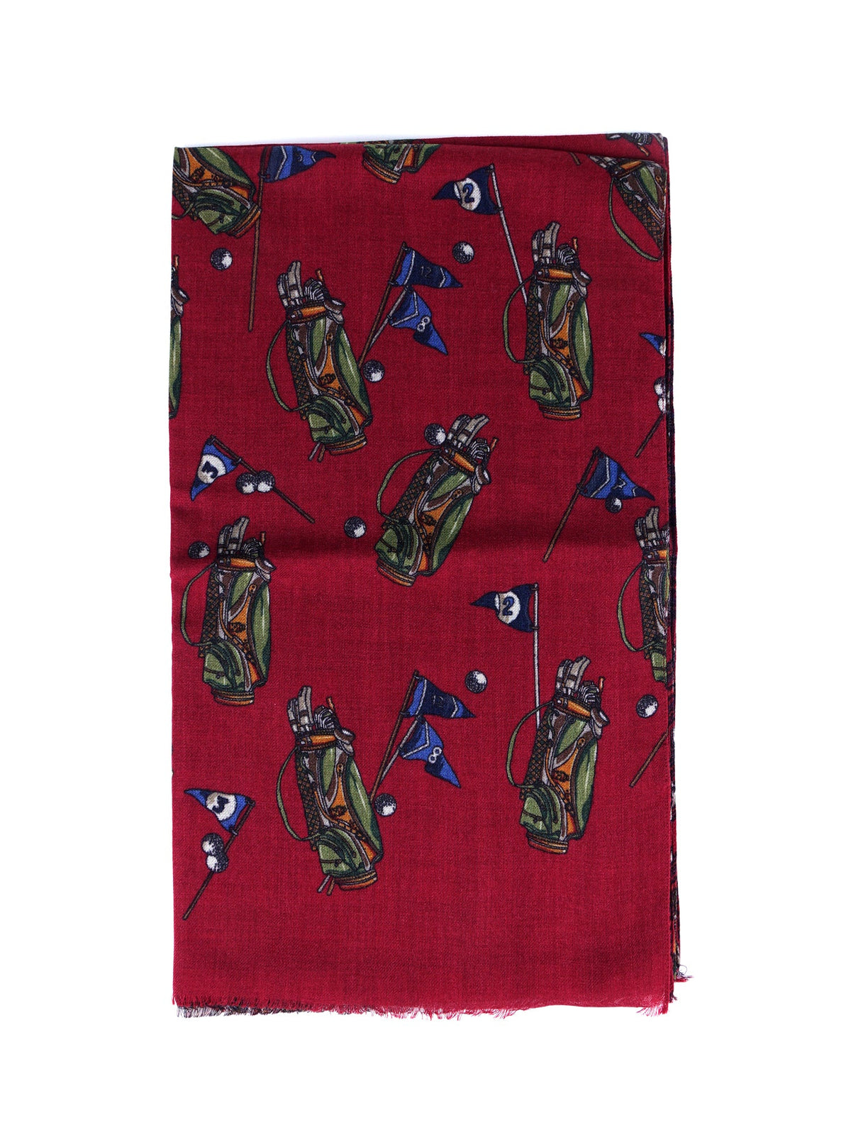 Red GOLF Scarf in Pure Wool