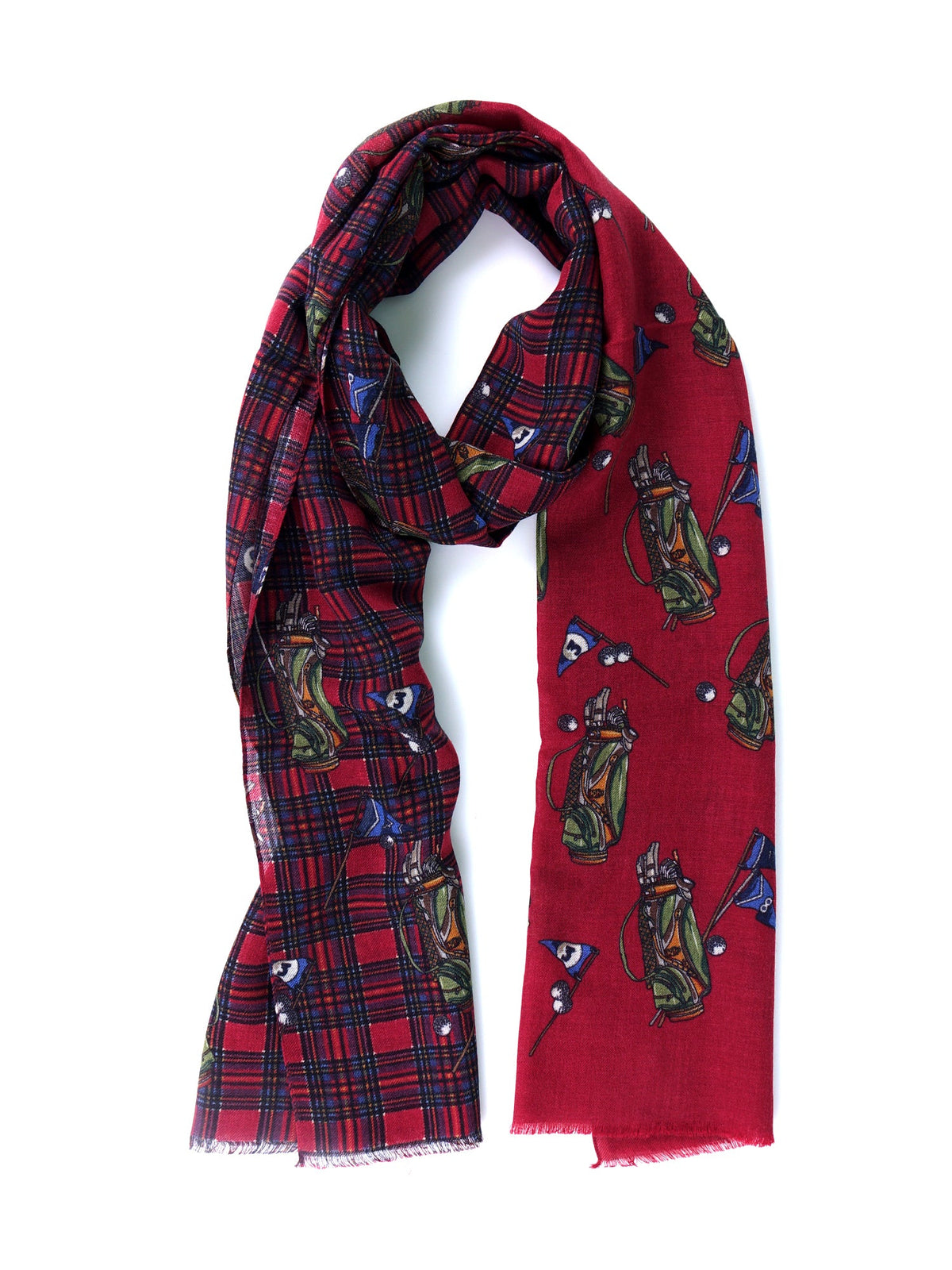 Red GOLF Scarf in Pure Wool
