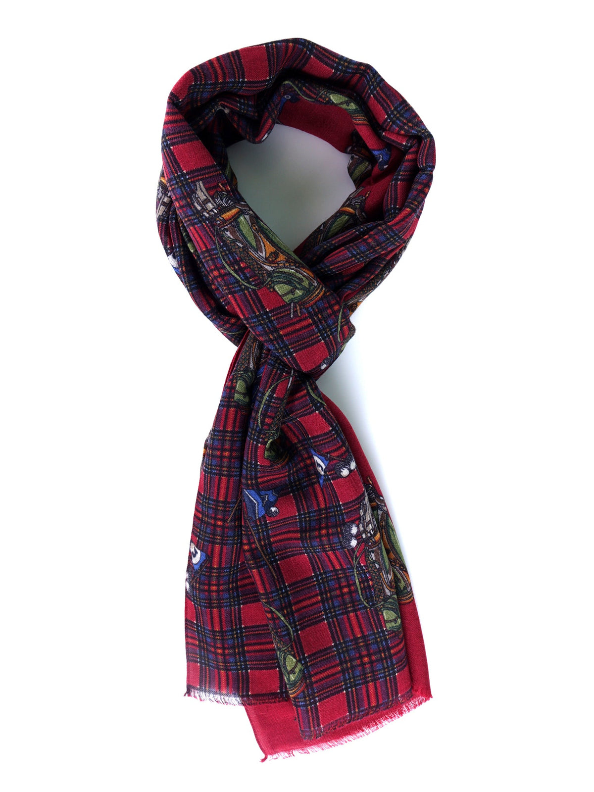 Red GOLF Scarf in Pure Wool