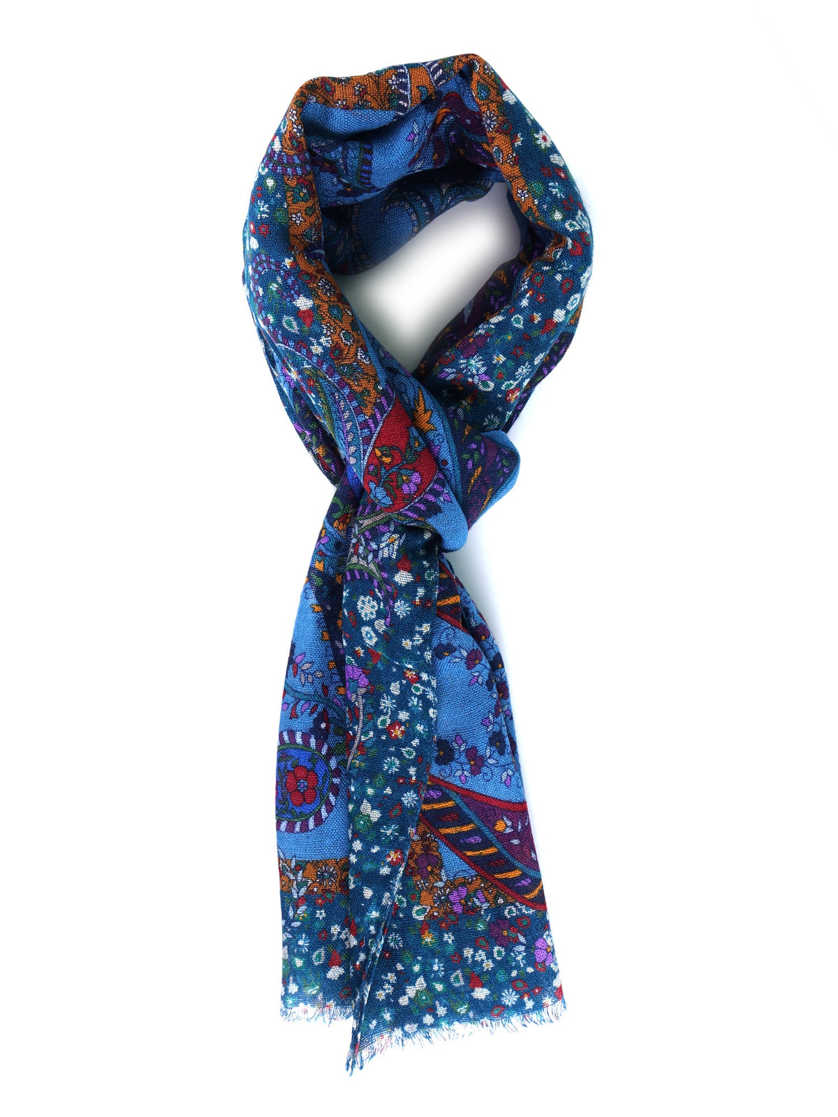 Light Blue FLOREN Pure Wool Scarf