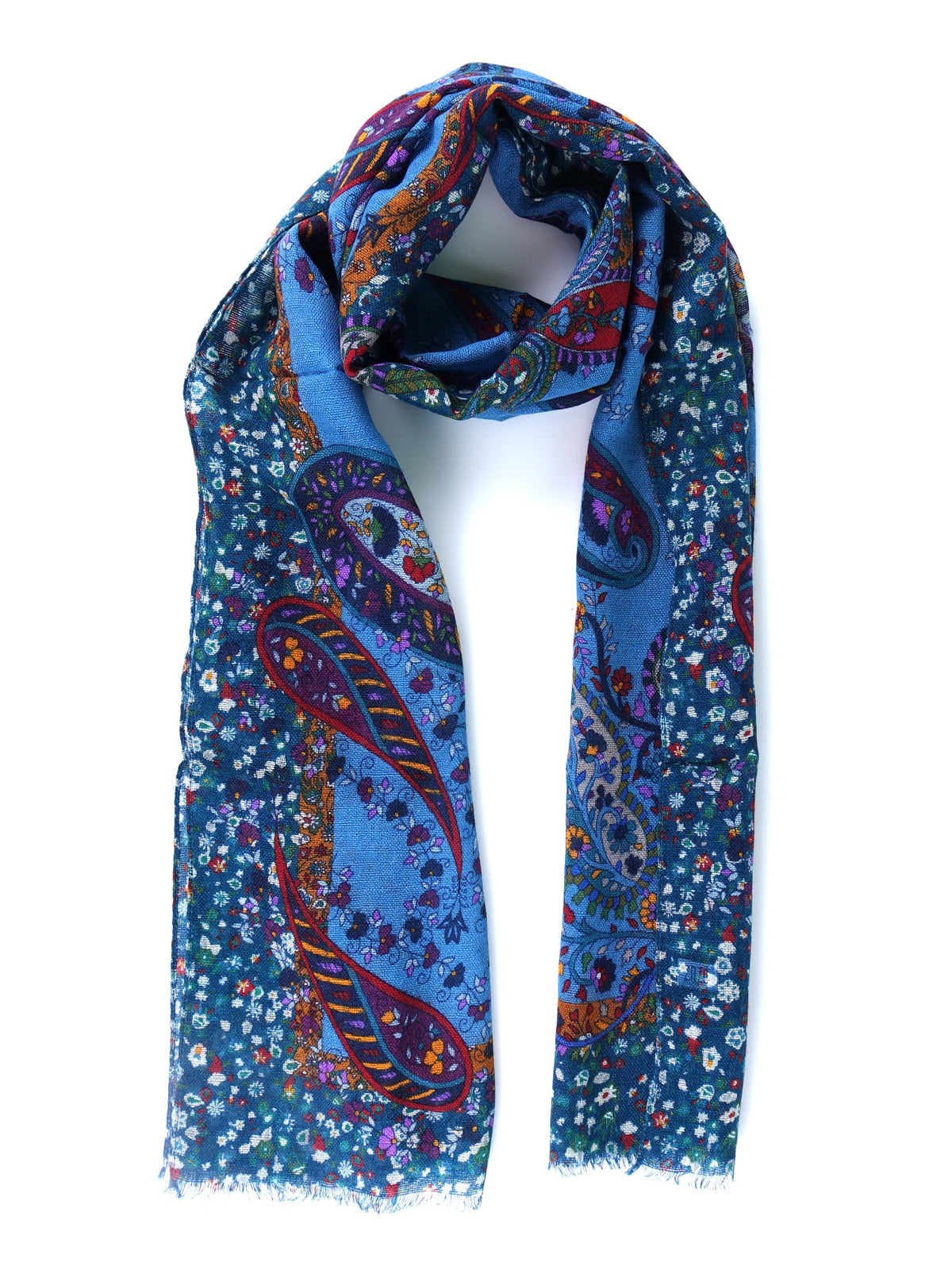 Light Blue FLOREN Pure Wool Scarf