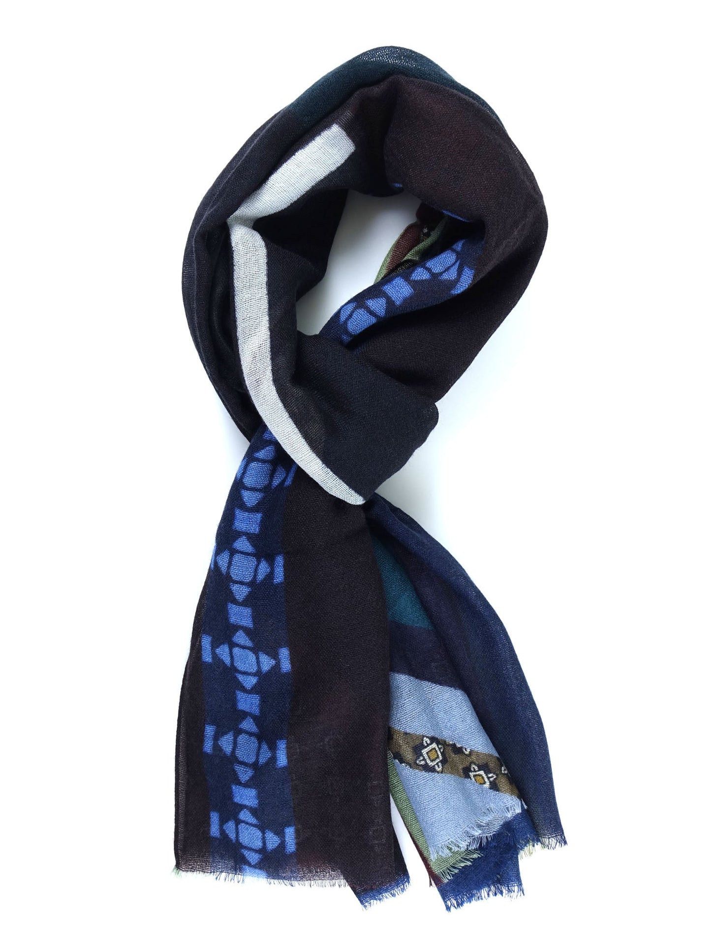 Black stole/scarf in pure wool GINEVRA