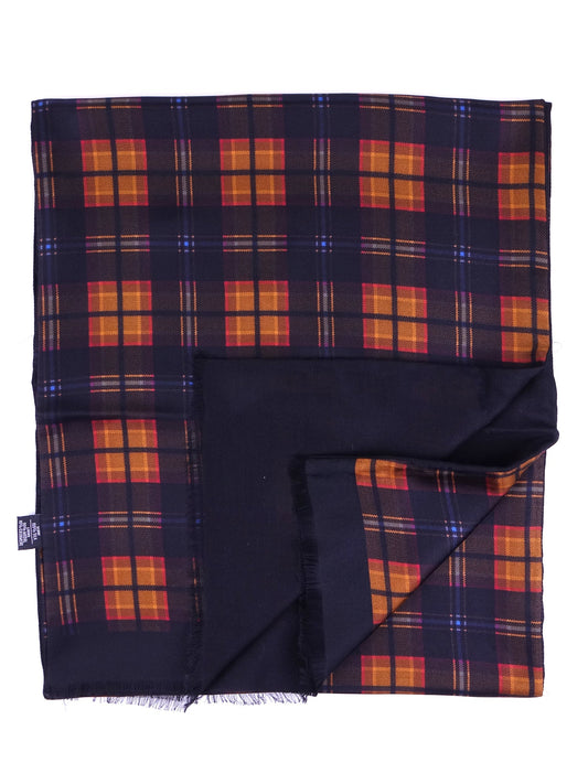 Black background scarf doubled with black wool in Silk/Wool VORTE2