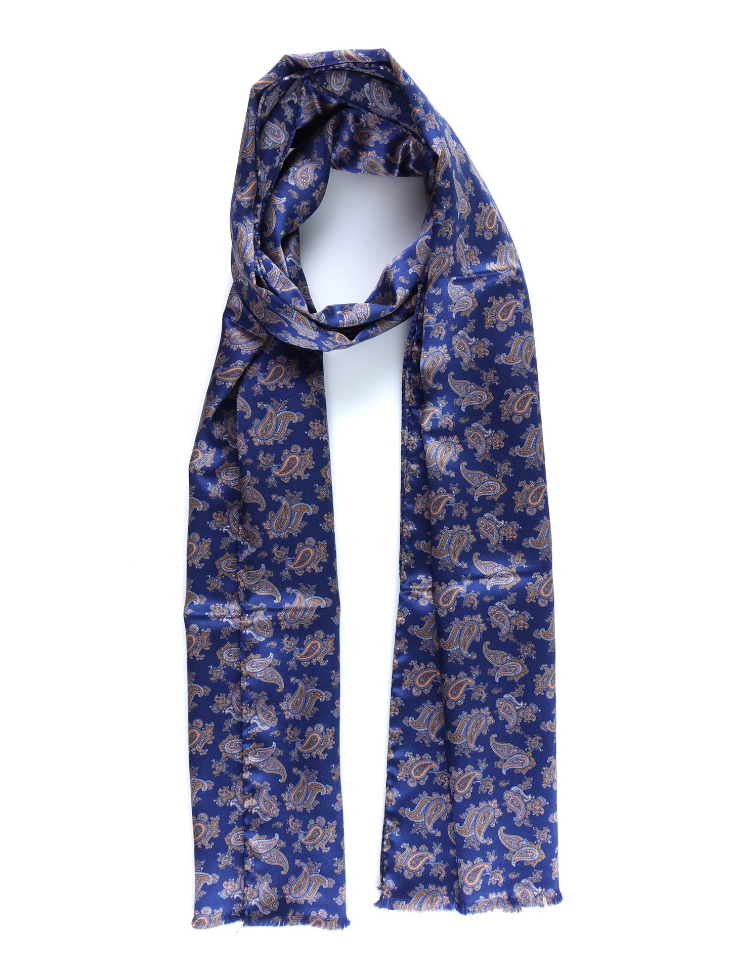 Blue Scarf in Pure Printed Silk VILMA