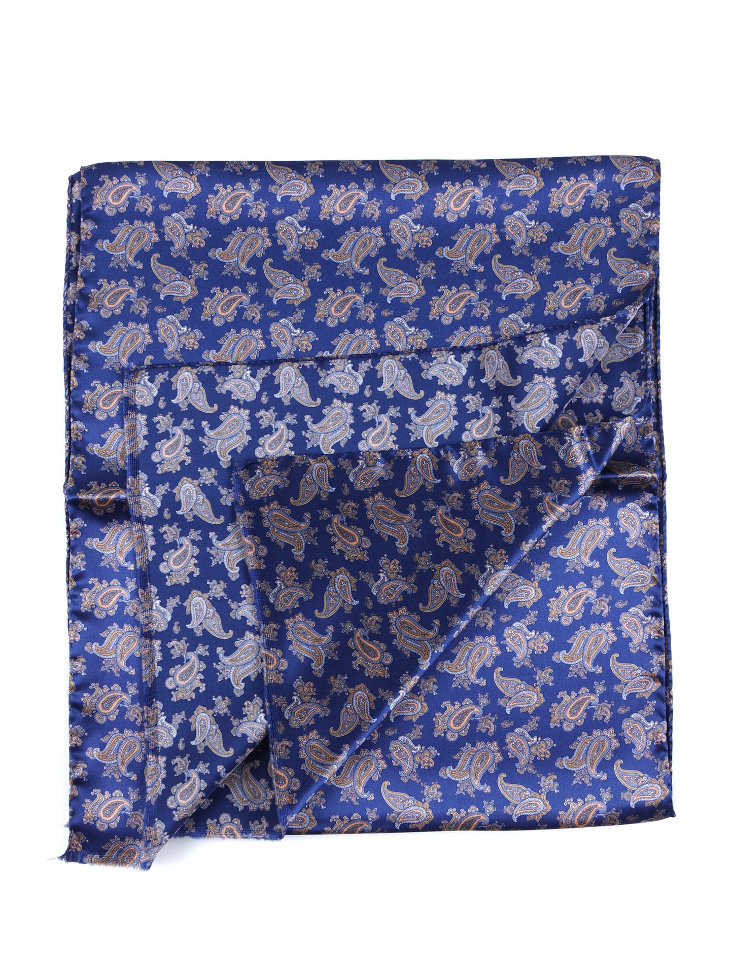 Blue Scarf in Pure Printed Silk VILMA