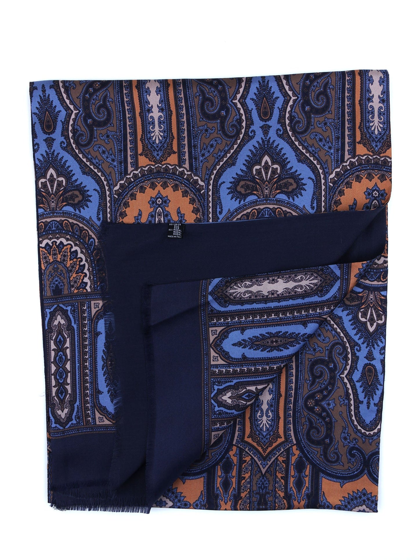 AUBREY Blue Doubled Silk/Wool Scarf