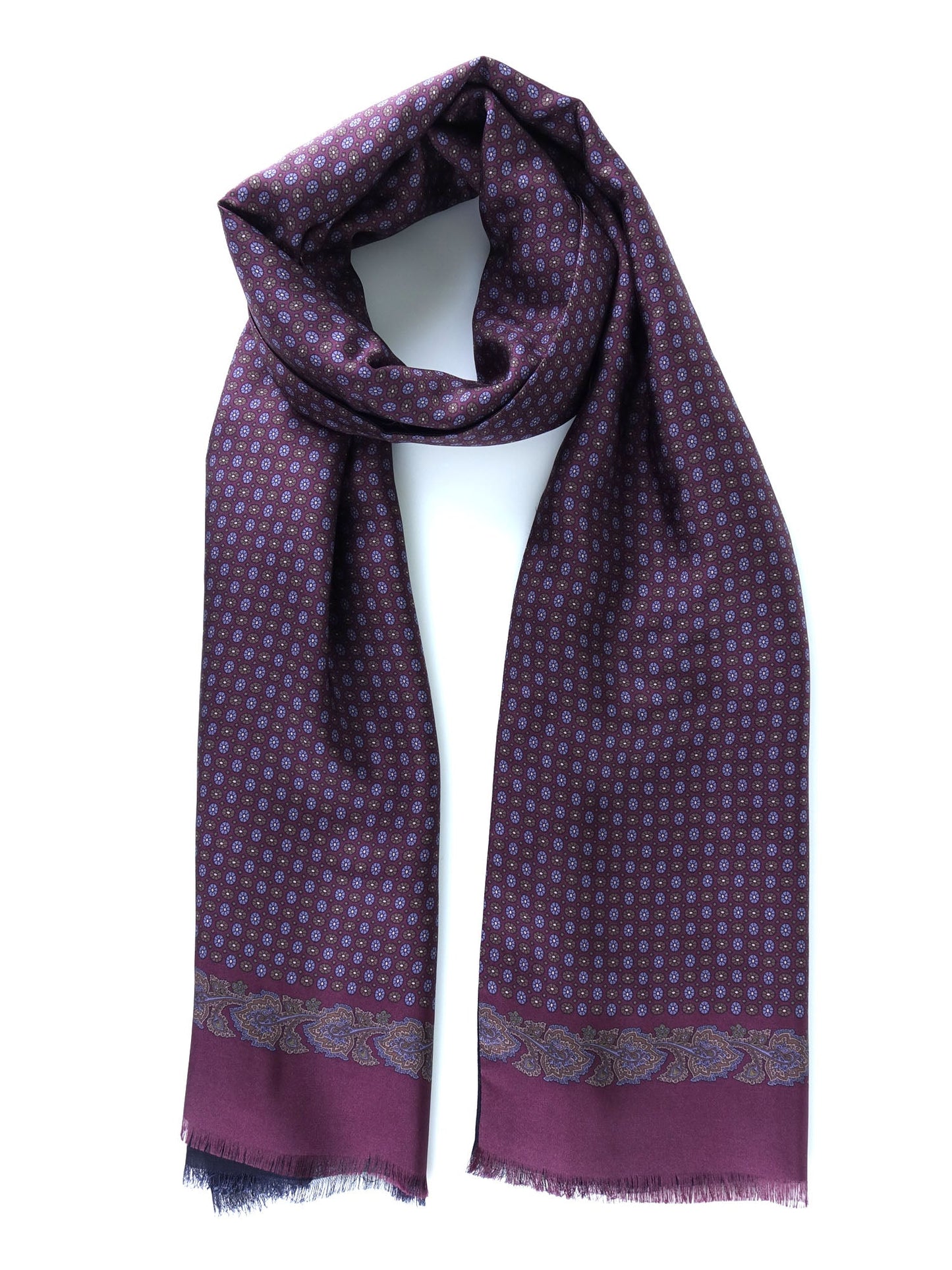 Double Layer Bordeaux Silk/Wool Scarf LINDOR