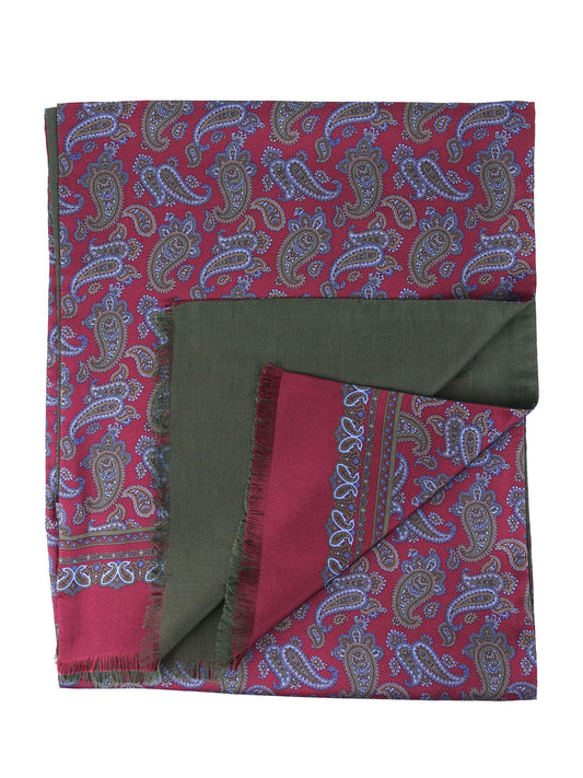 Double-layer Bordeaux Silk/Wool Scarf ZANTE