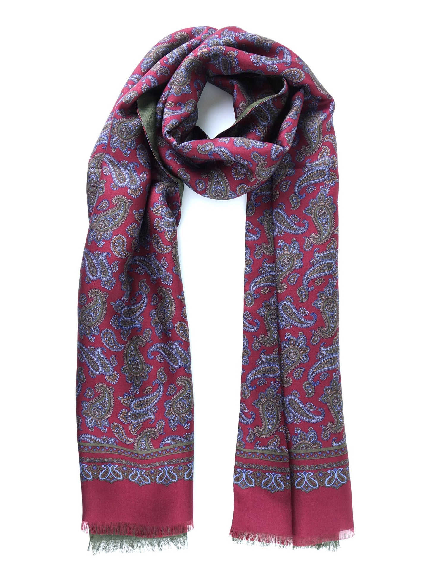 Double-layer Bordeaux Silk/Wool Scarf ZANTE