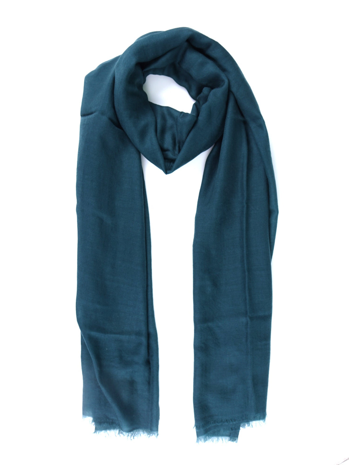 SHELBY green wool and silk scarf