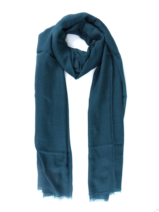 SHELBY green wool and silk scarf