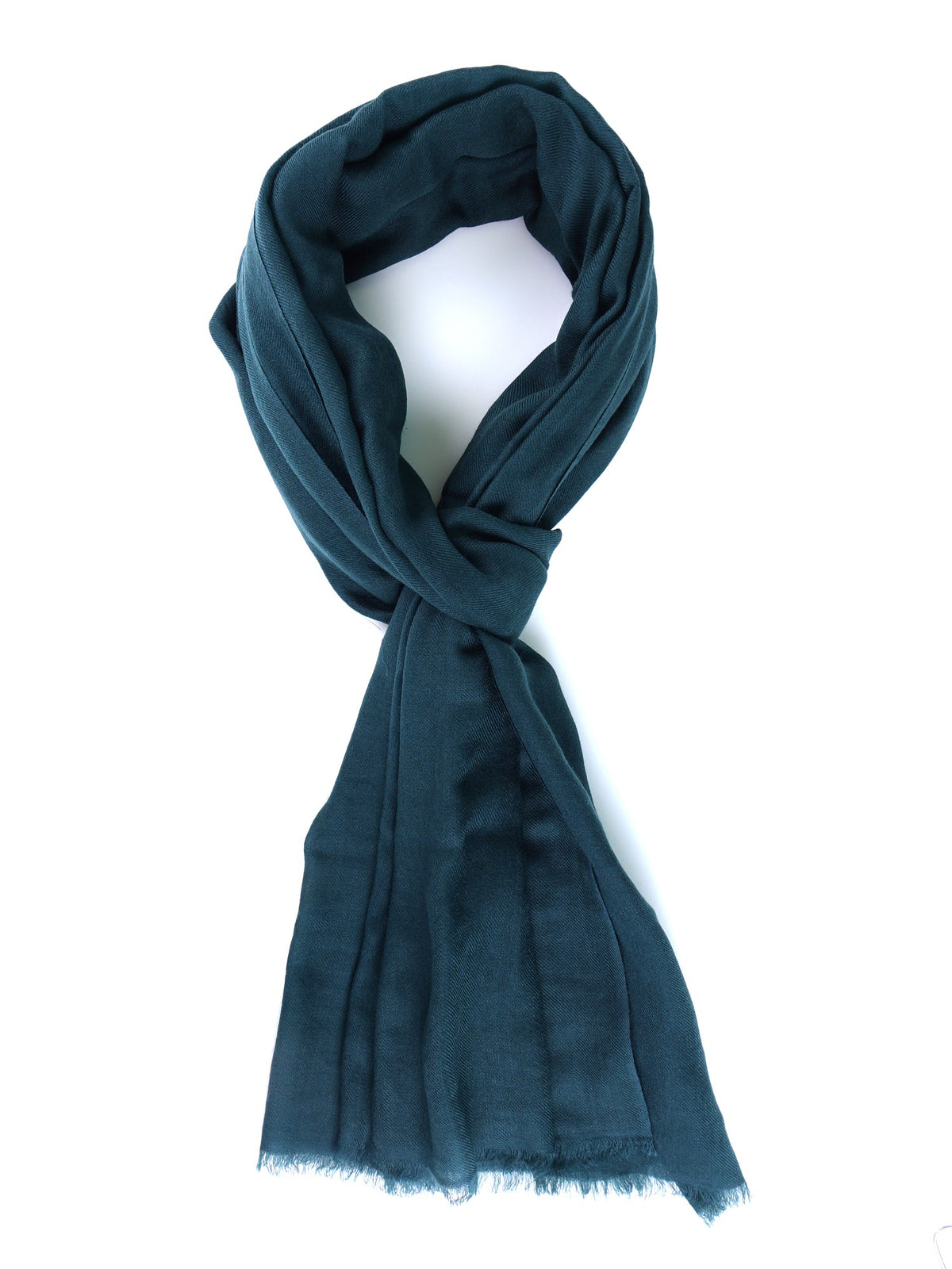 SHELBY green wool and silk scarf