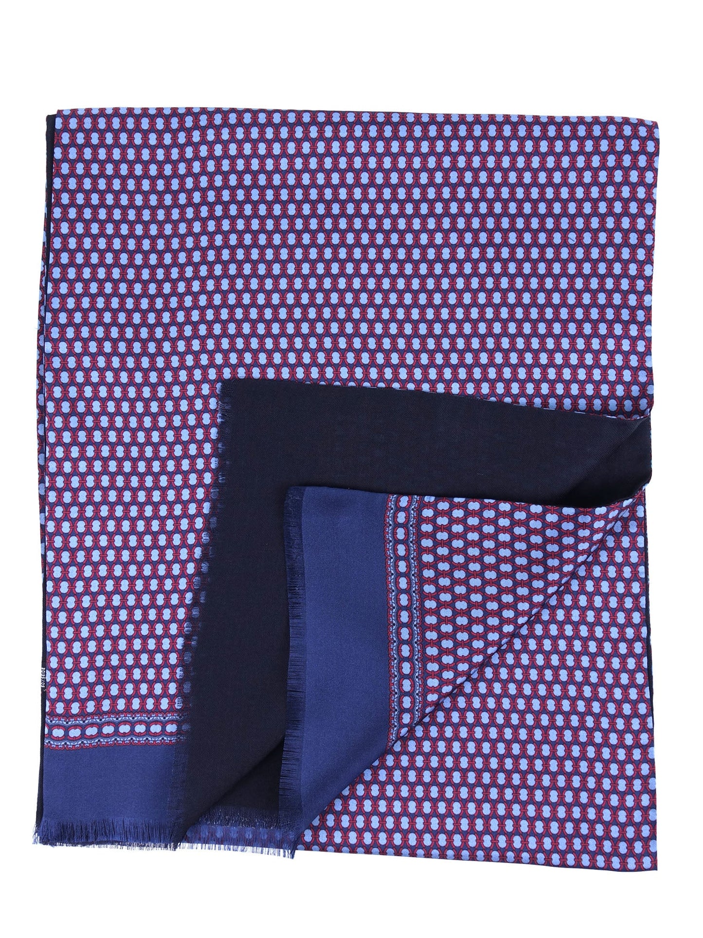 Double-layered blue Silk/Wool Scarf MARZIA