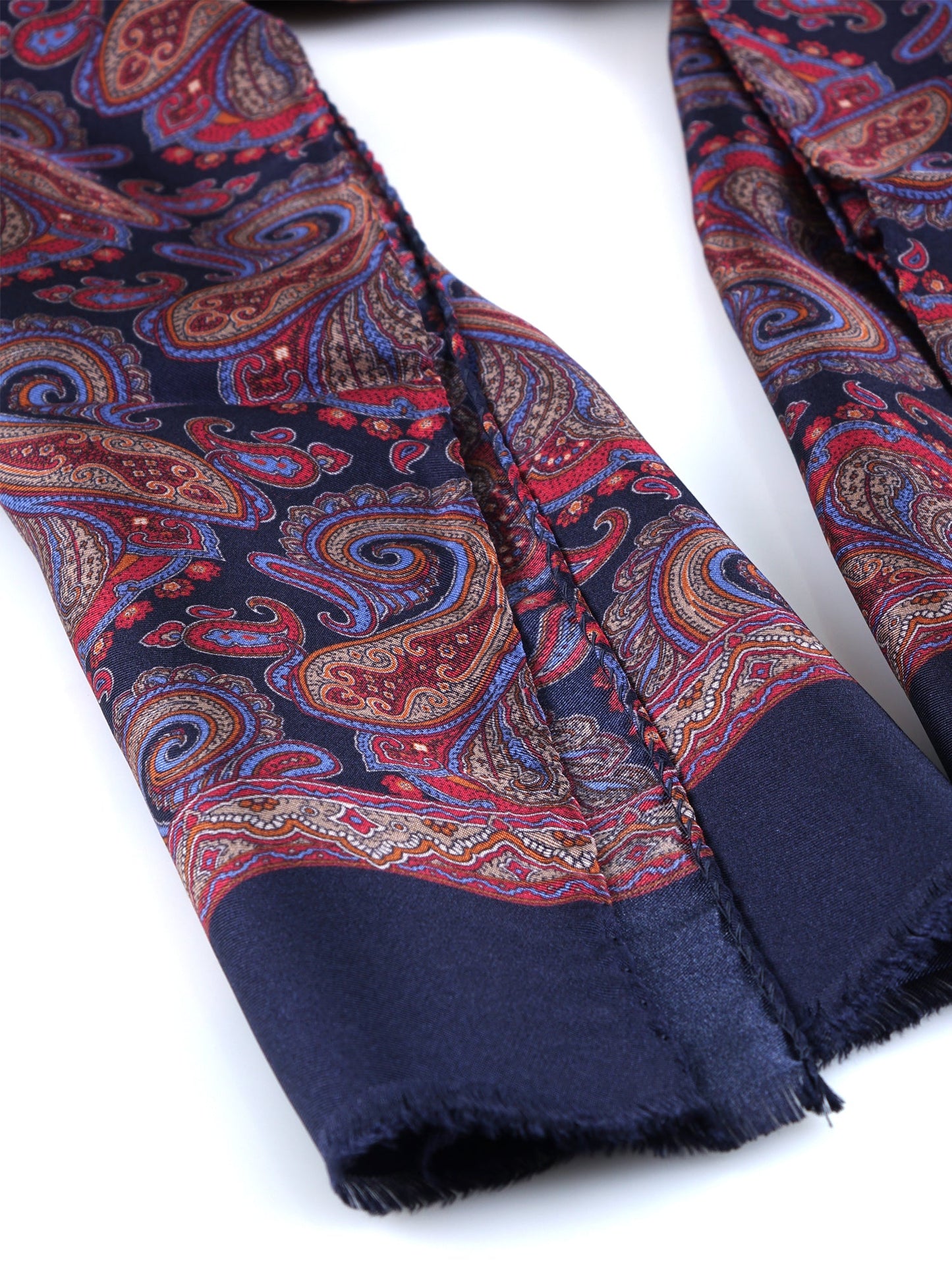 Blue/Red Printed Pure Silk Scarf SIMON