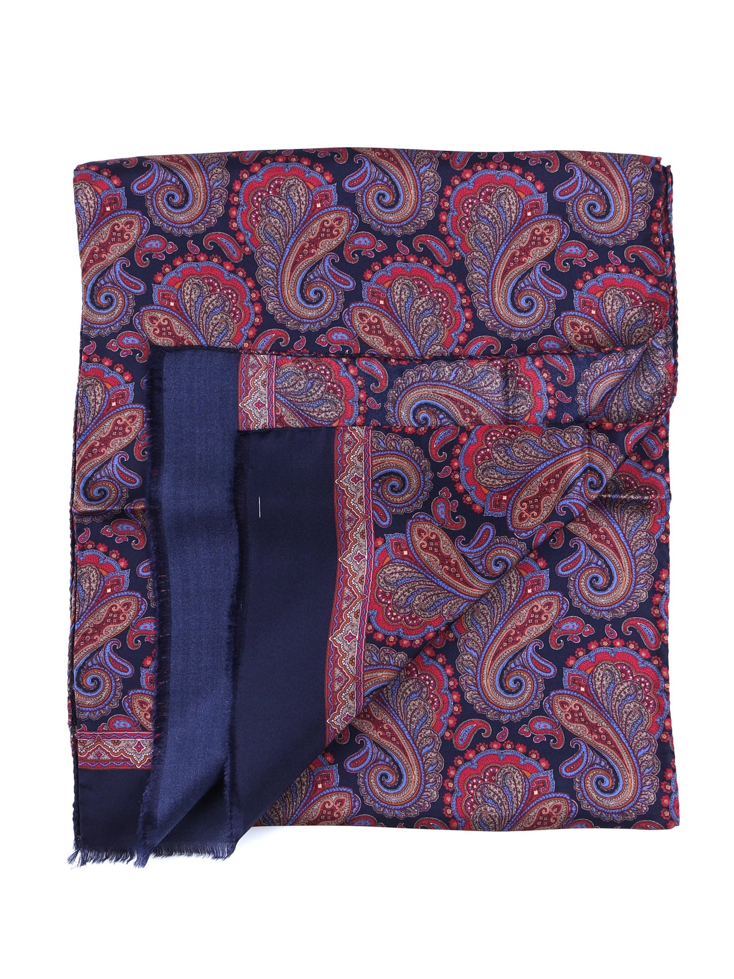 Blue/Red Printed Pure Silk Scarf SIMON