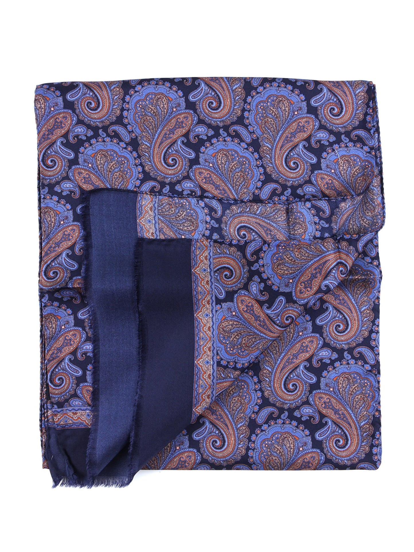 Blue/Sky Blue Printed Pure Silk Scarf SIMON