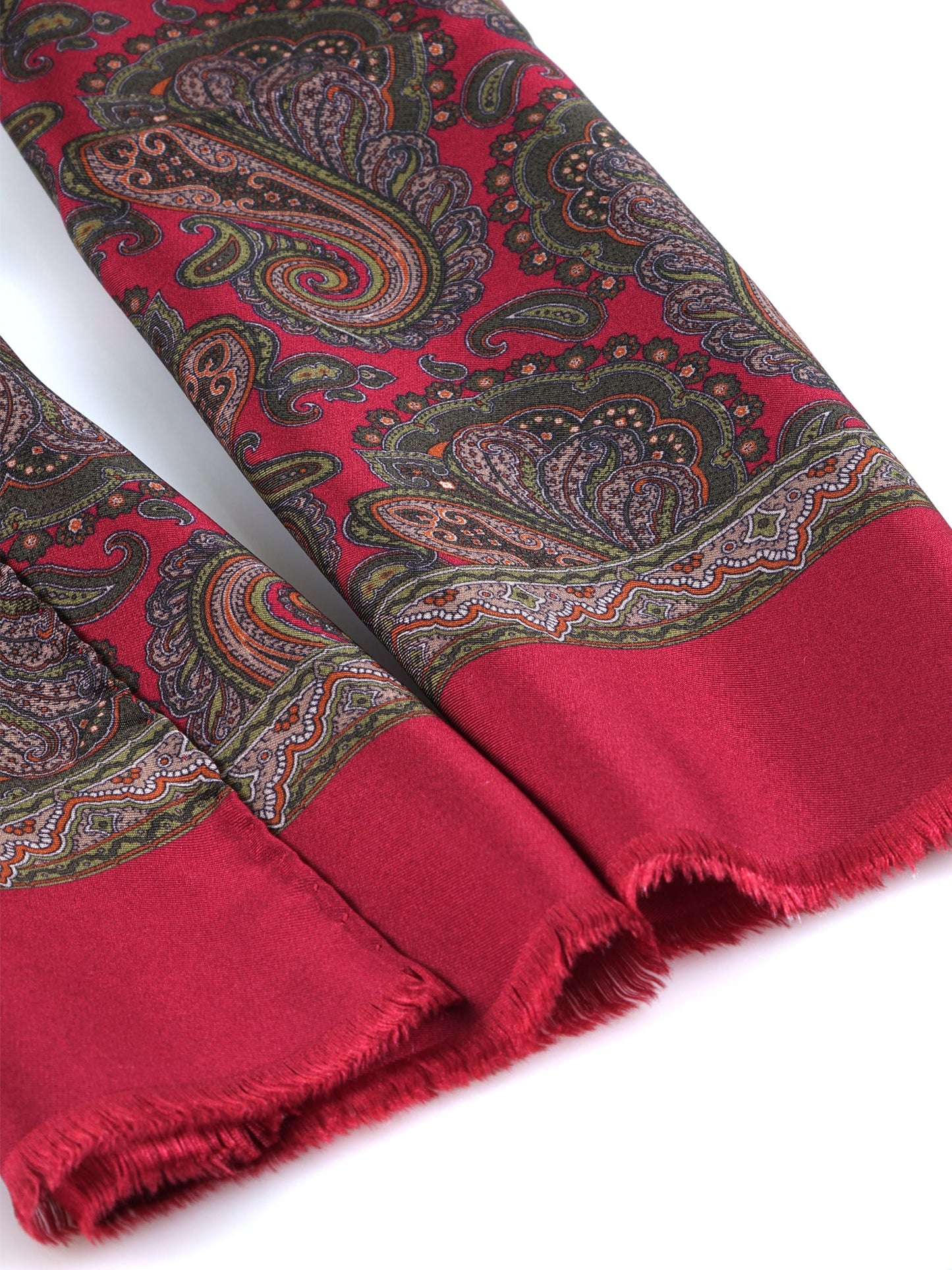 Red Silk Printed Scarf SIMON