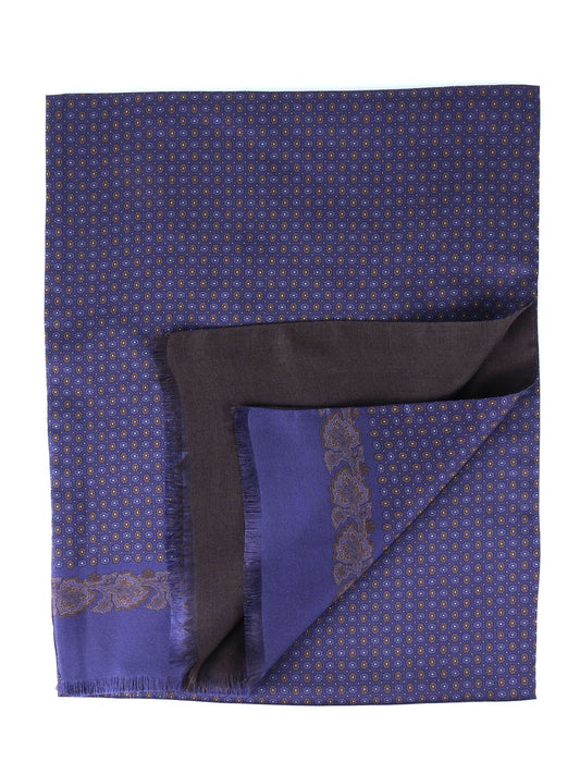 LINDOR Blue Avion Double Fold Silk/Wool Scarf