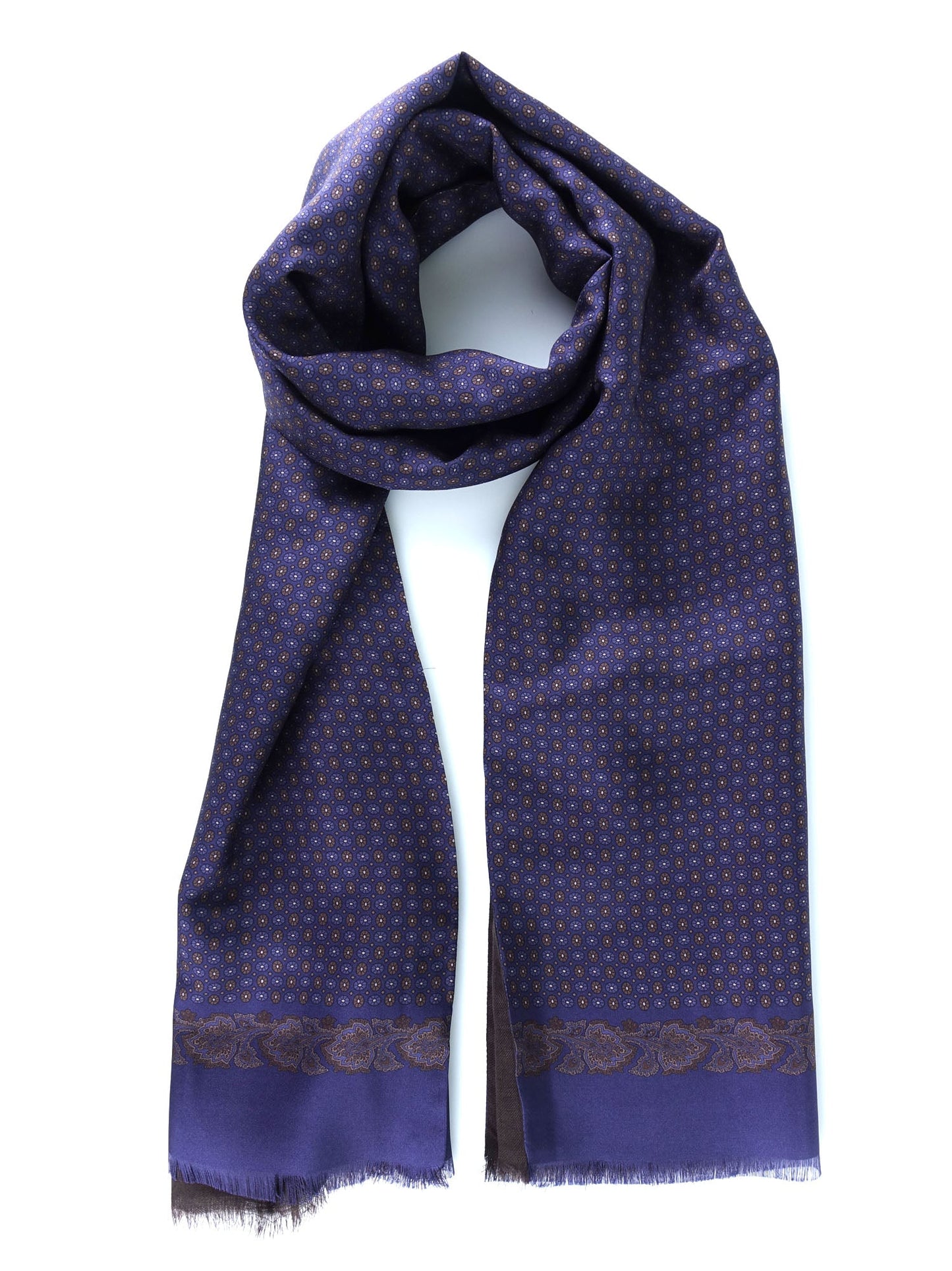 LINDOR Blue Avion Double Fold Silk/Wool Scarf