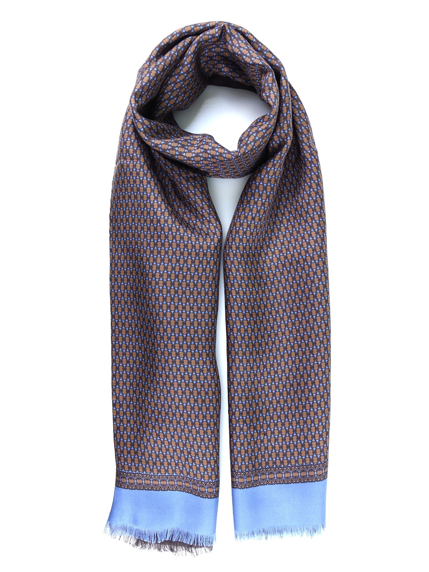 Double-sided light blue Silk/Wool Scarf MARZIA