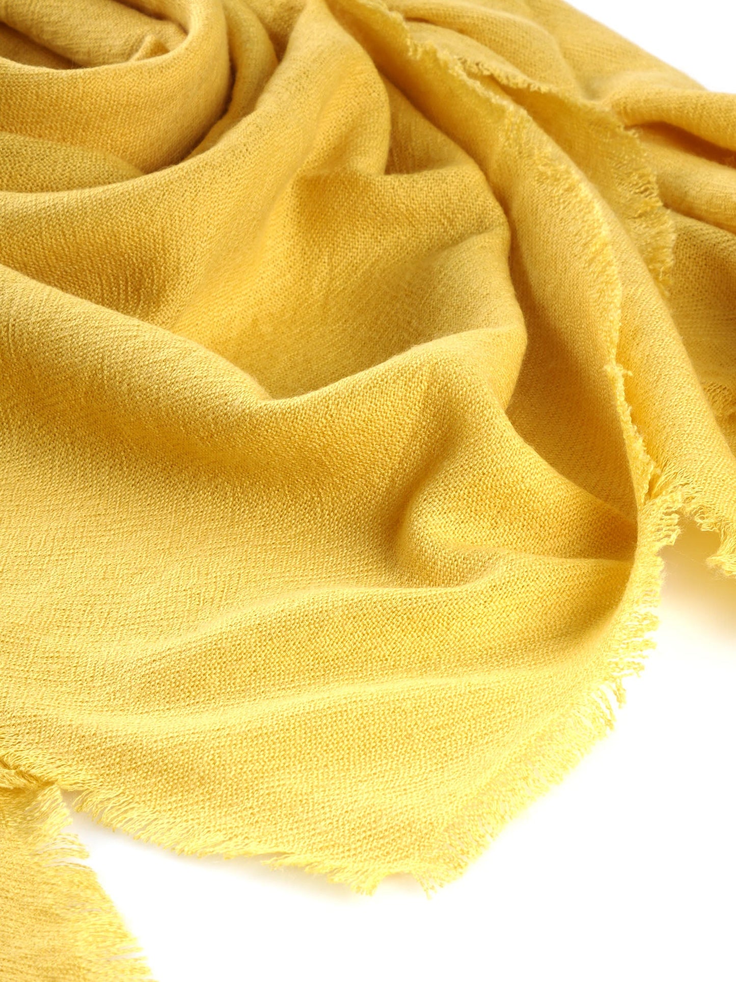 Women's Scarf YELLOW in pure cashmere SQUARE