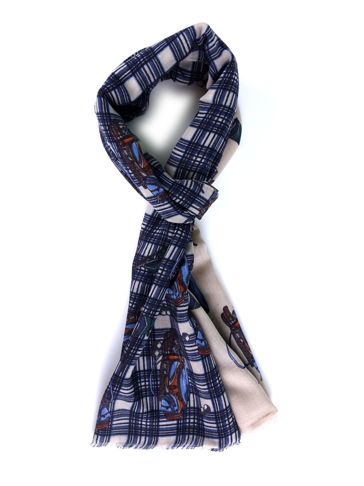 Pure Wool Beige GOLF Scarf