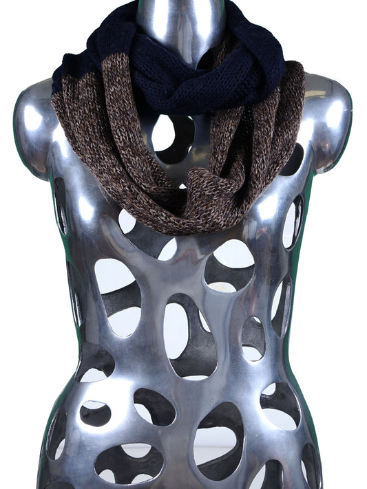 Brown infinity scarf in wool/acrylic MAGLIO