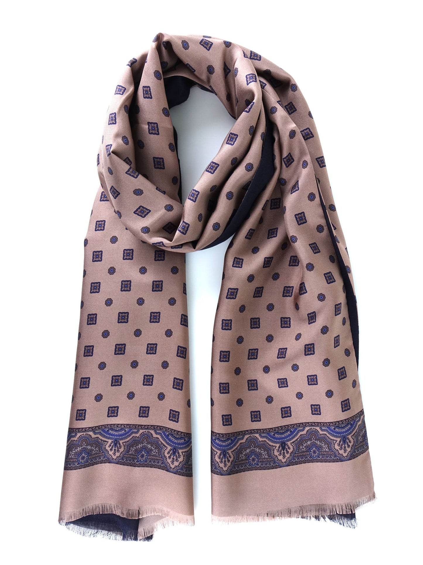 Double-Fold Beige Silk/Wool Scarf ROBERT