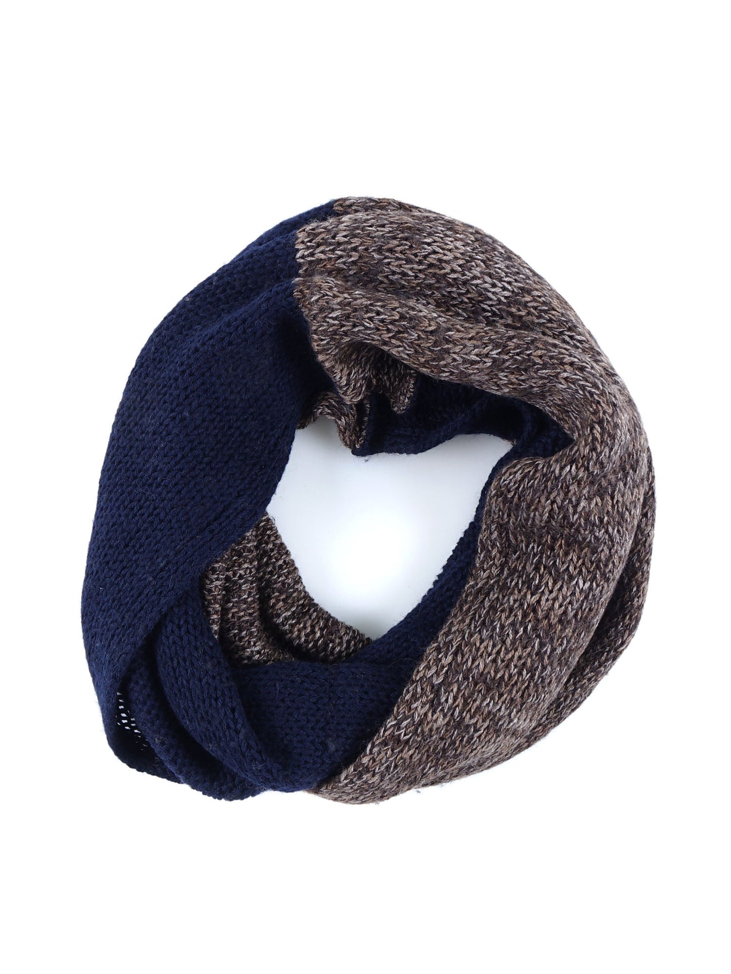 Brown infinity scarf in wool/acrylic MAGLIO