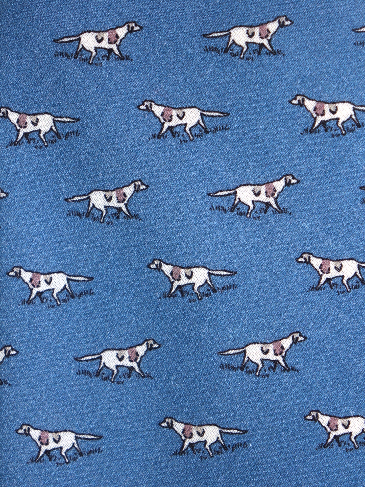 Air Force Blue 3-Fold SEGUGIO Tie in English Printed Challis Wool