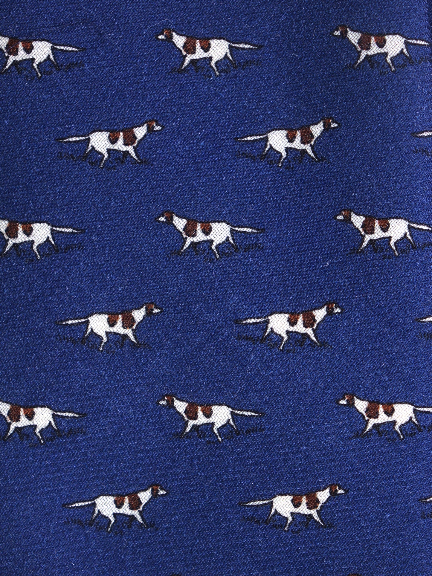 Blue 3 Folds SEGUGIO Tie in English Printed Challis Wool