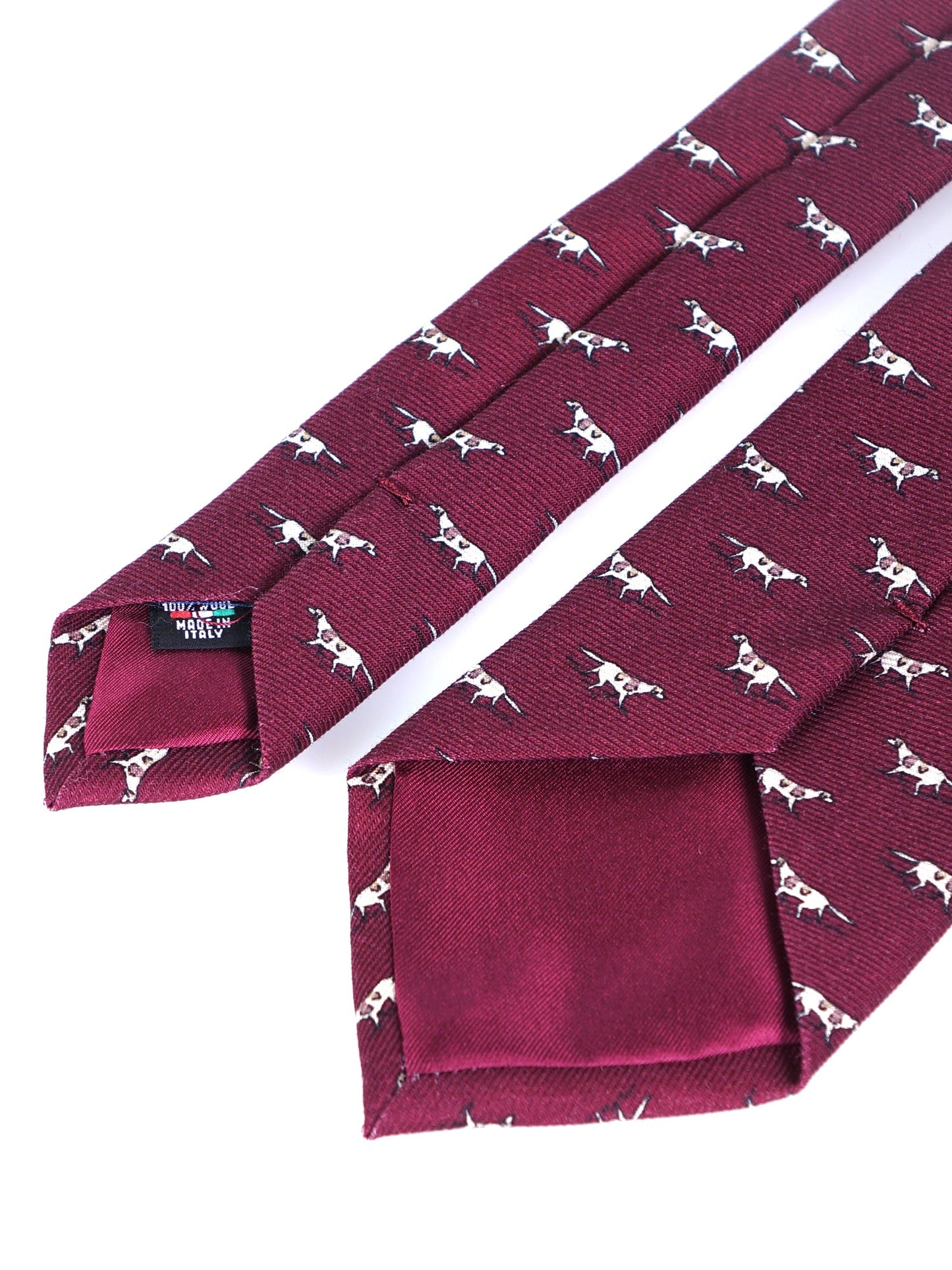 Bordeaux 3 Fold SEGUGIO Tie in English Printed Challis Wool