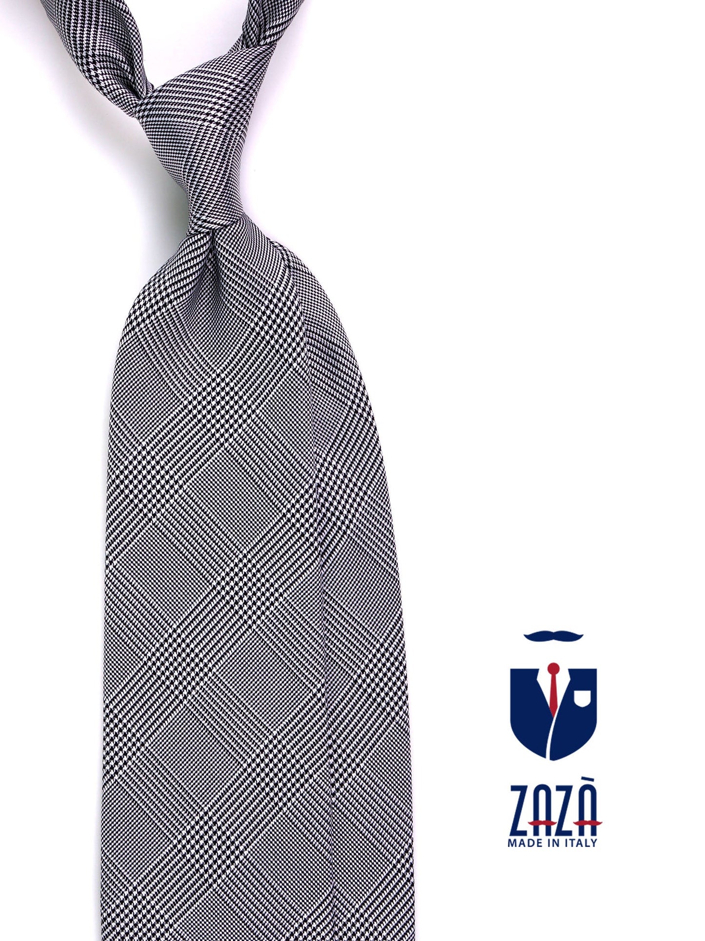 SELLY 3-fold tie in woven black silk