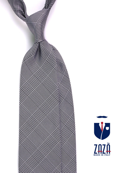 SELLY 3-fold tie in woven black silk