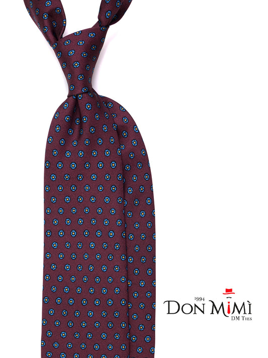 SHAGGY 3-fold tie in wine printed silk