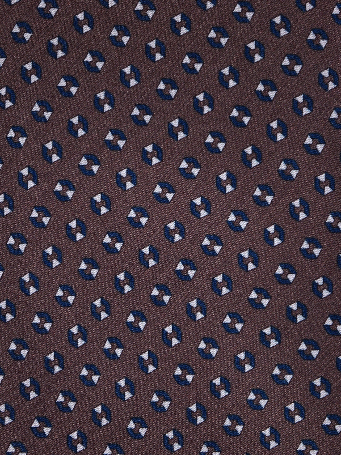 SHILLA 3-fold tie in light brown printed silk