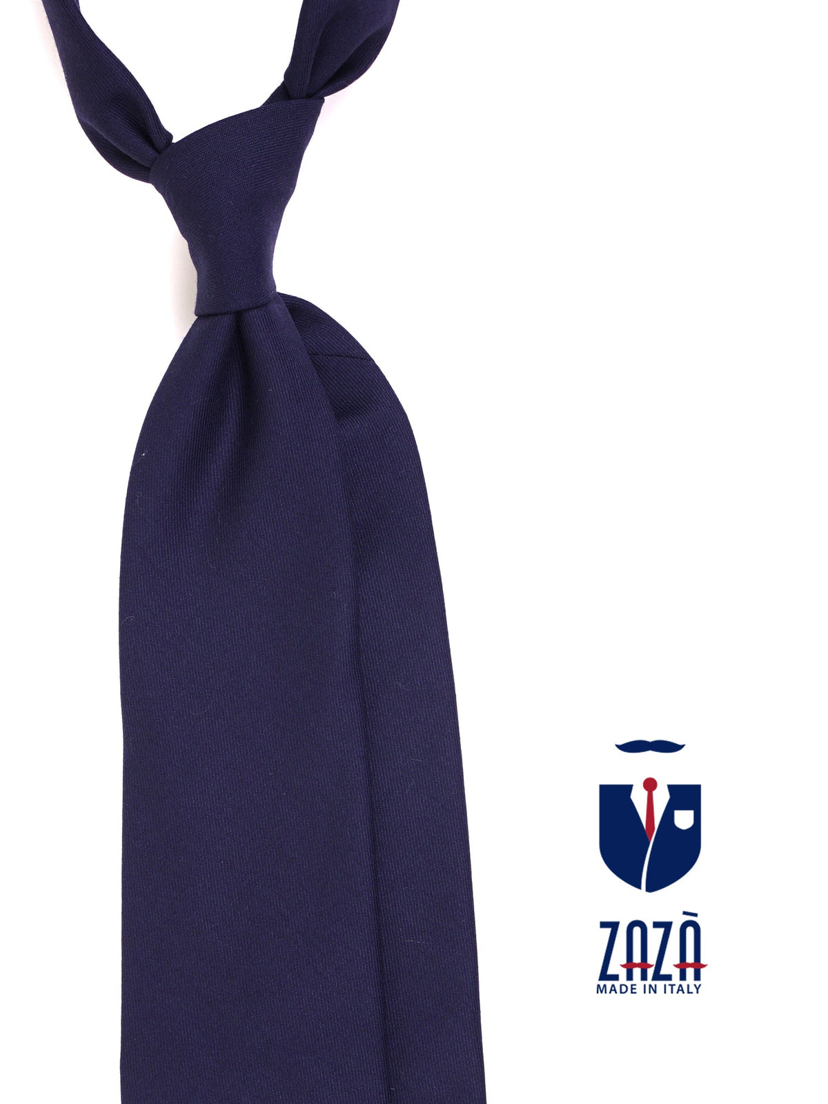 SHIRA pure wool 3-fold navy blue tie